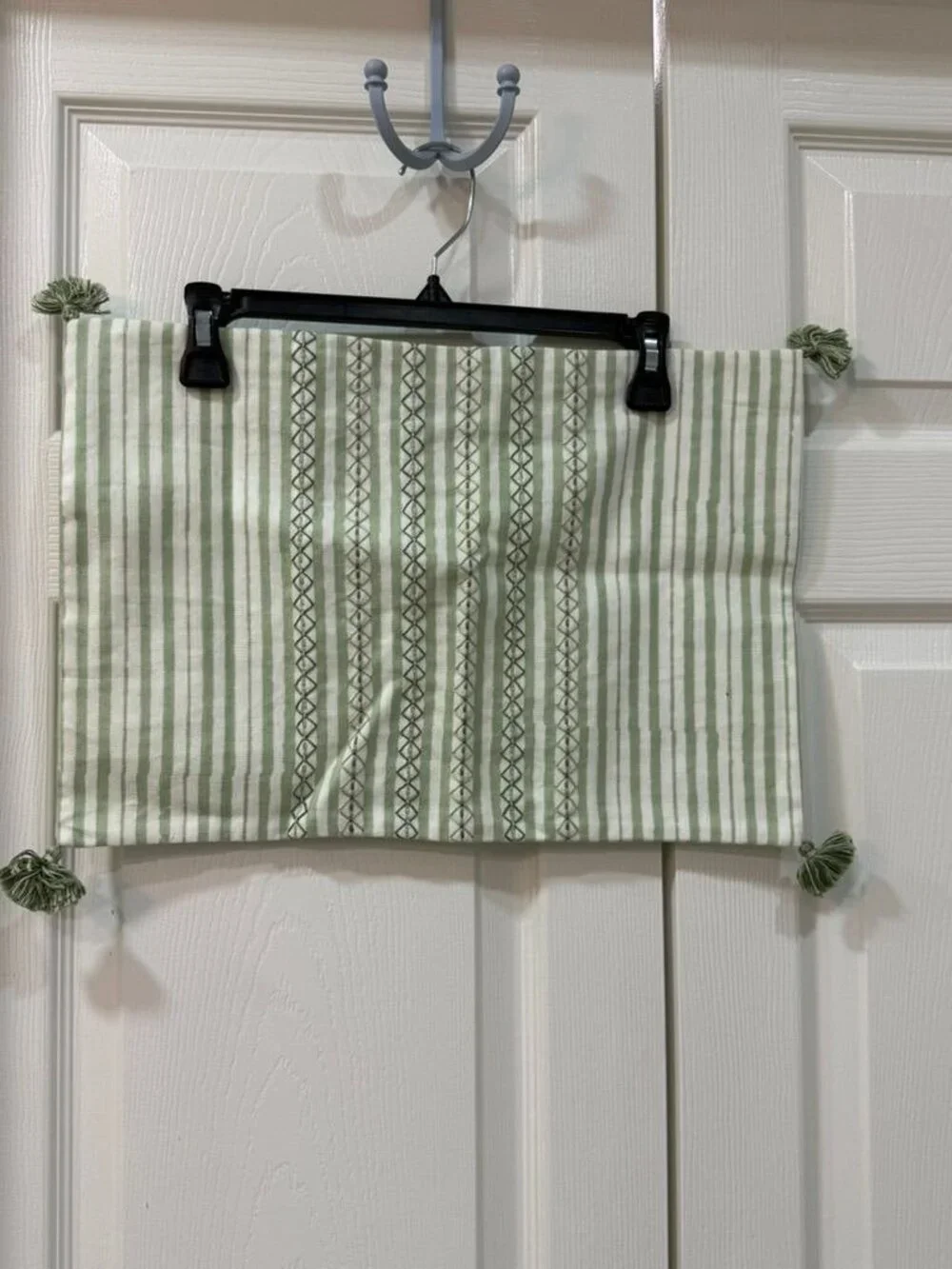 John Robshaw Bhuv NWOT Decorative Pillow Cover With Tassels in Sage